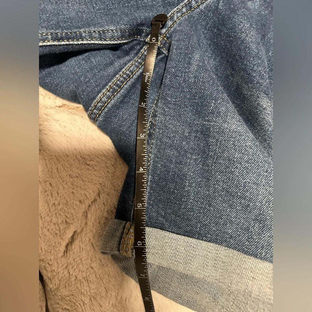 Old Navy Blue Hi-Rise O.G. Straight Cuffed Jean Shorts - Picture 5 of 9